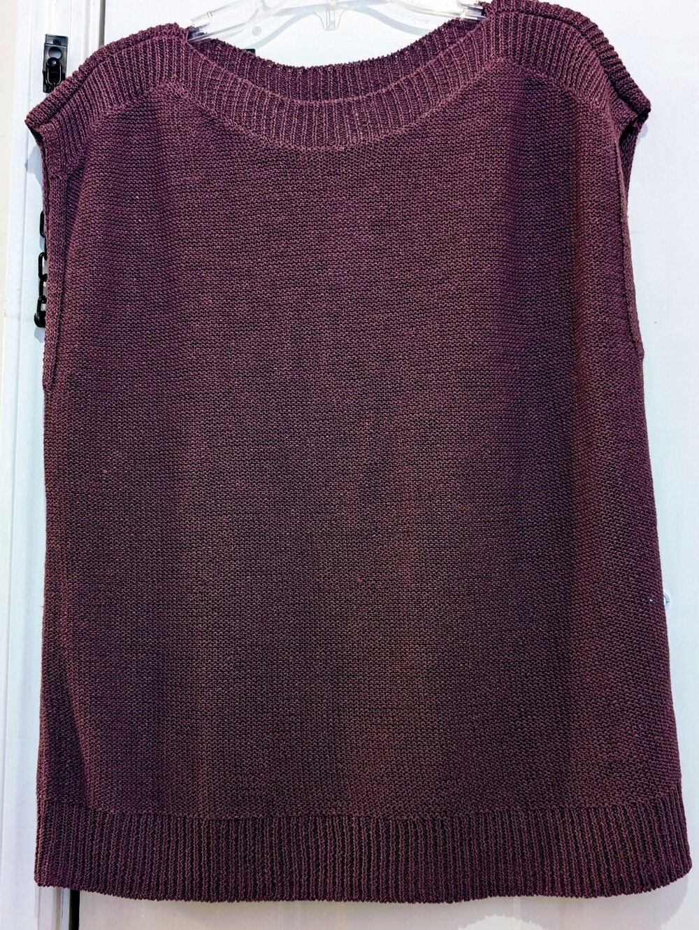 NWT Women's Coldwater Creek Mulberry Colored Knit Shell Sweater, Size L